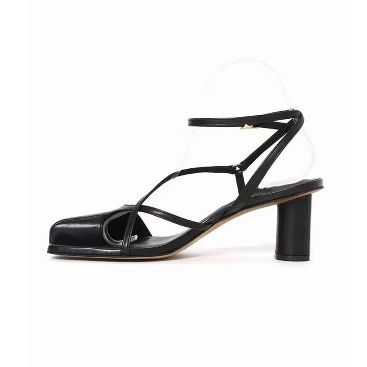 Femme Strappy Open-Toe High Heels Sandaler med unikt Cut-Out-Design Stilla