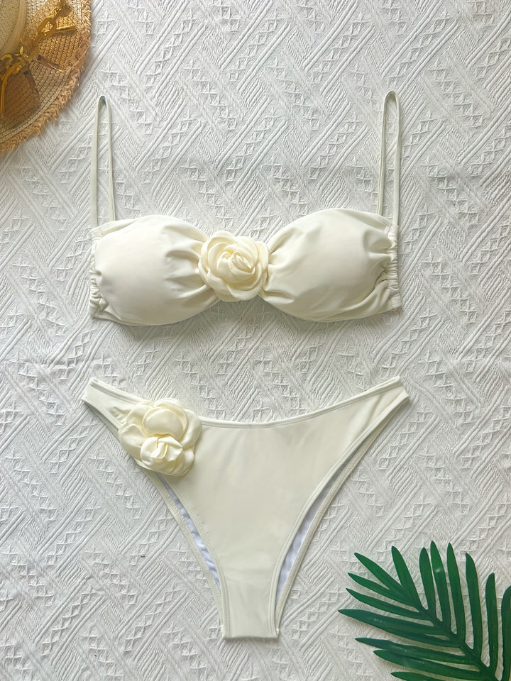 Dame Bikini med blomsterdetalje Stilla