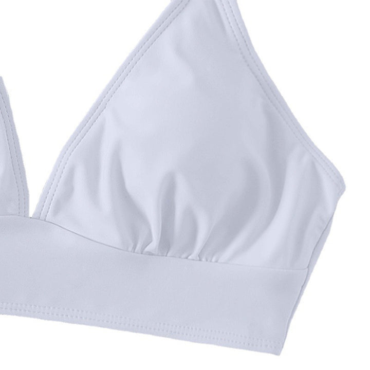 Dame triangel-bikini-top med flæsedetaljer Skovae