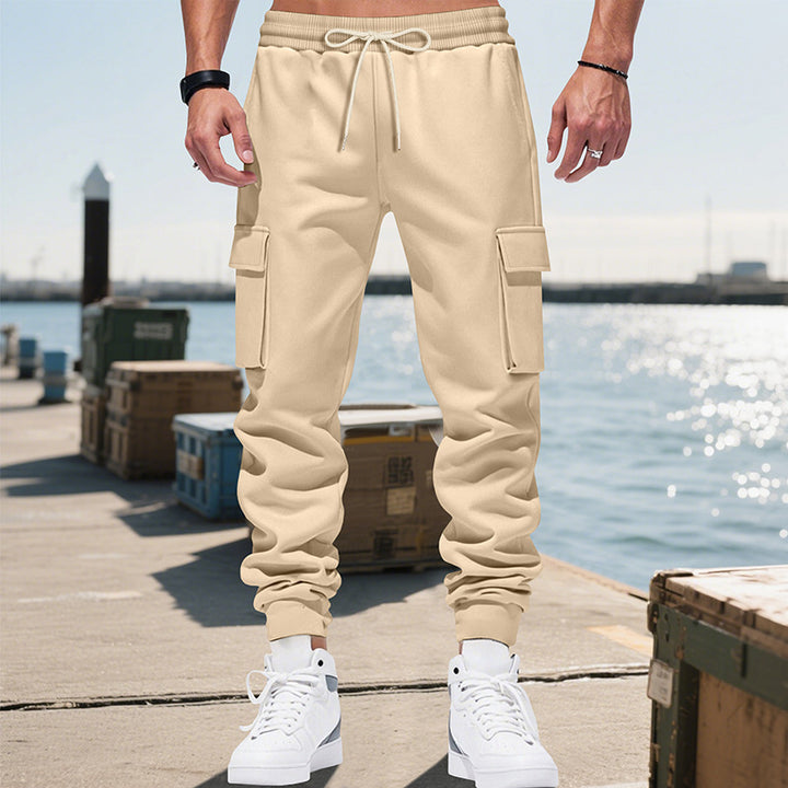 Herrer Cargo-joggingbukser med elastisk linning og funktionelle lommer Stilla