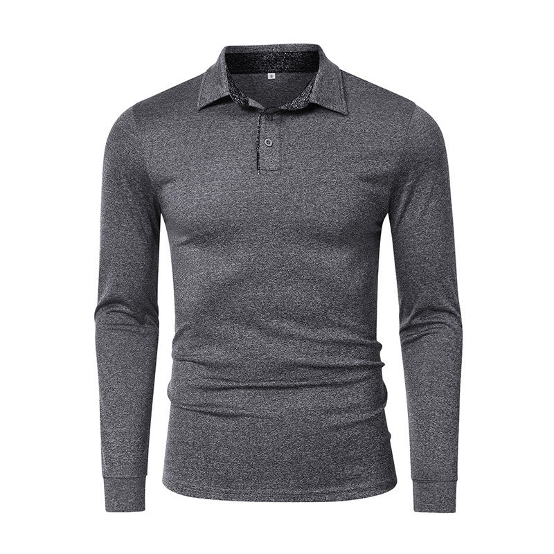 Herrer sporty langærmet polo shirt med struktureret krave og åndbare egenskaber Stilla
