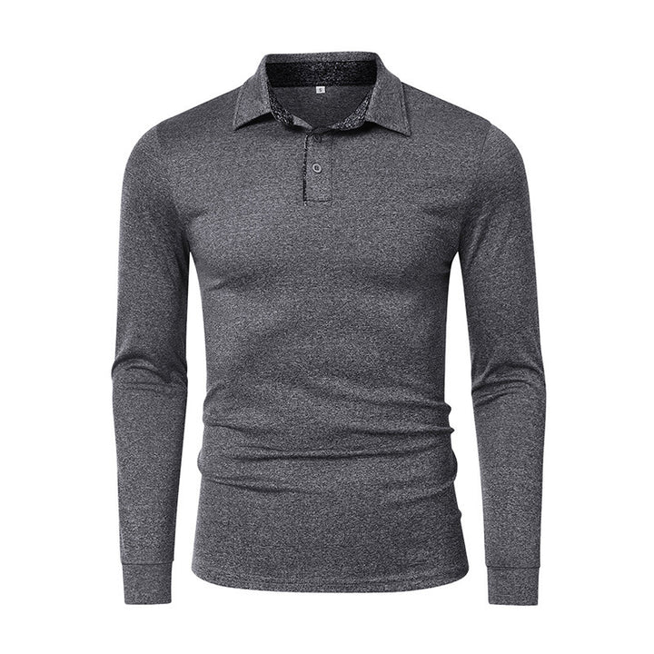 Herrer sporty langærmet polo shirt med struktureret krave og åndbare egenskaber Stilla