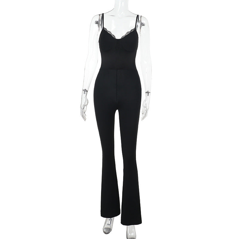 Dame Elegant bodysuit med forførende spidsbroderi og figursyet snit Skovae