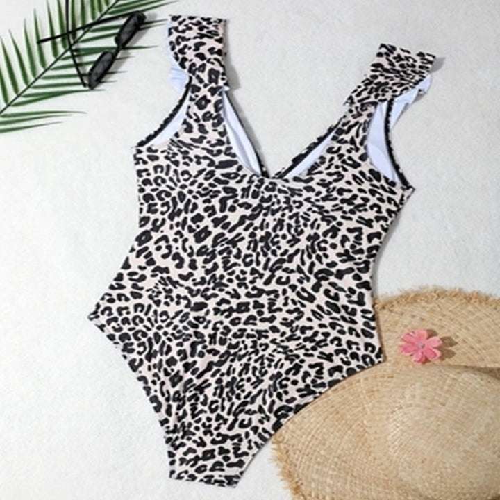 Dame one-piece badedragt med moderigtigt leopardmønster Skovae