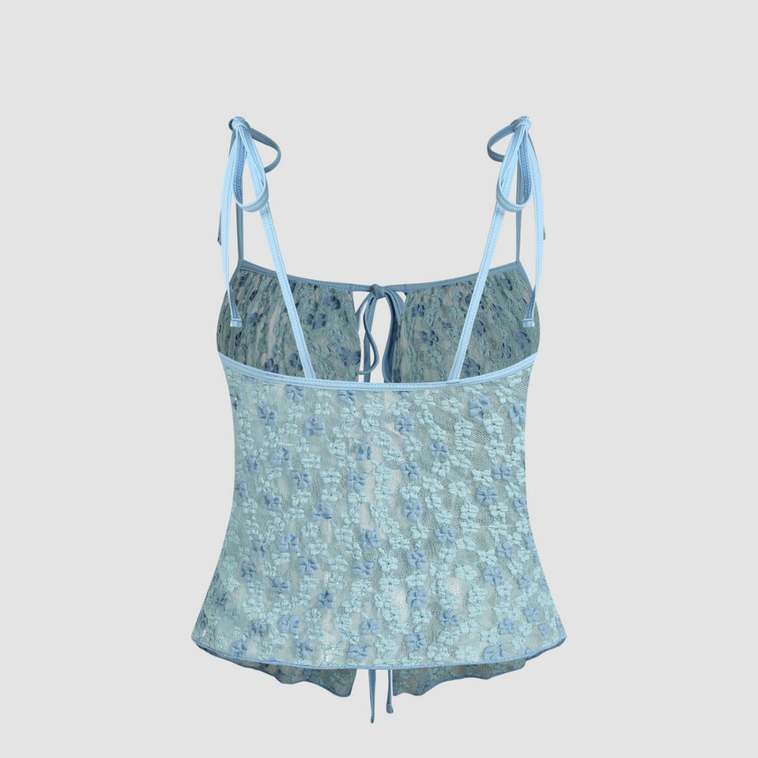 Femme Spids Kant Crop Top Badedragt Stilla