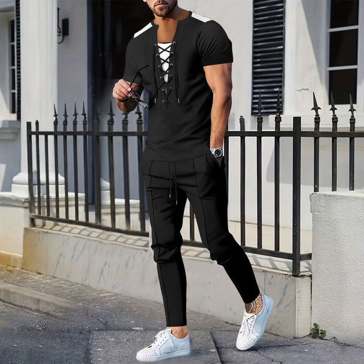 Herrer moderne fritidsoverdel og elegant joggingbuks Stilla
