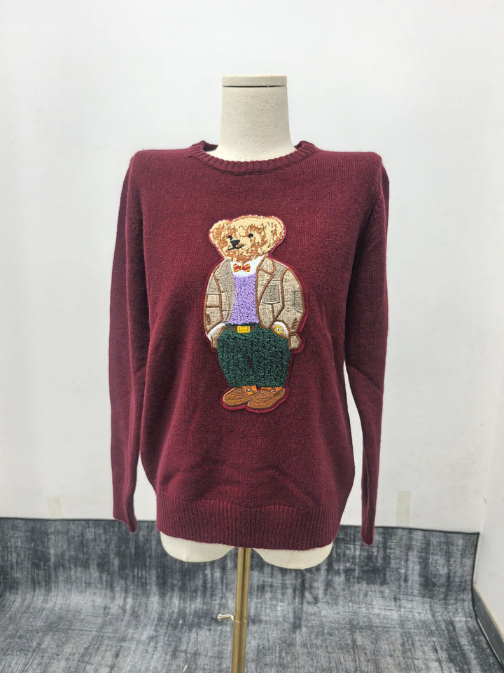 Dame sweater med unikt bjørnebroderi-design Stilla