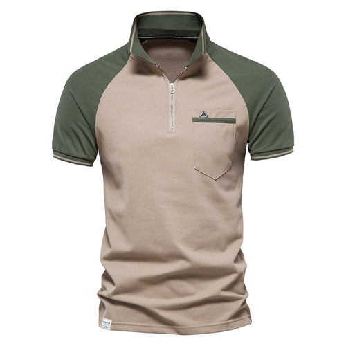 Herrer Poloshirt med moderne ståkrave og praktisk lynlås Stilla