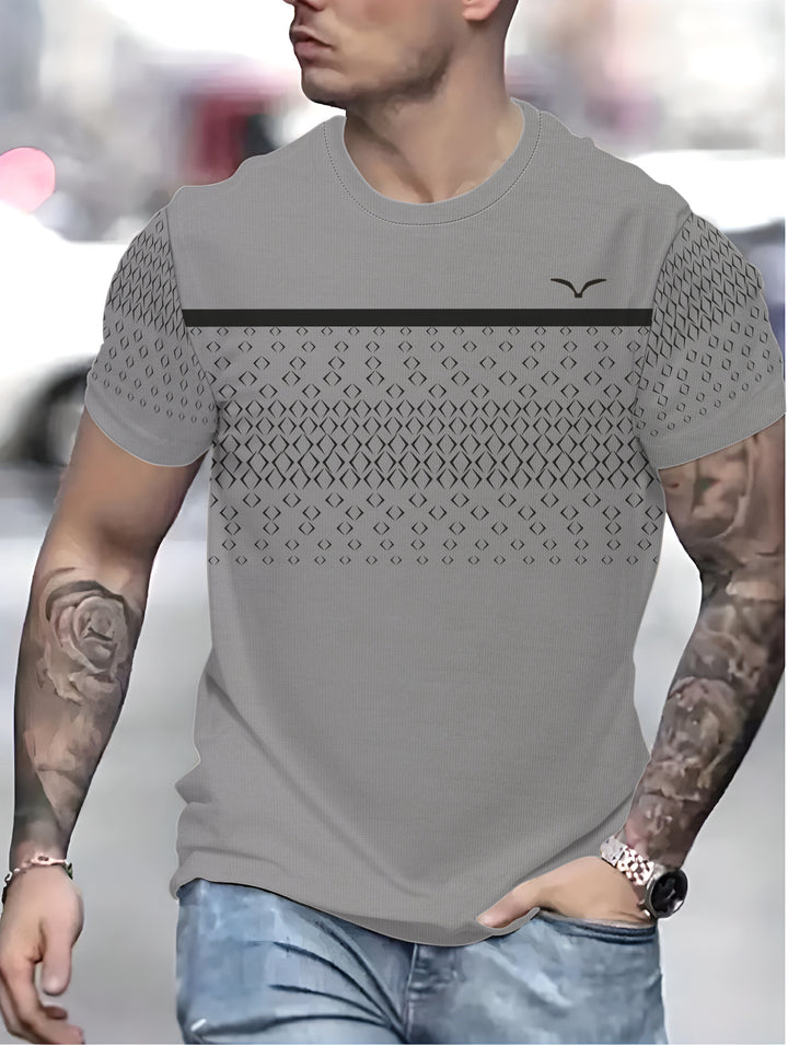 Herre T-shirt med struktureret trekantmønster og åndbar materialeteknologi Stilla