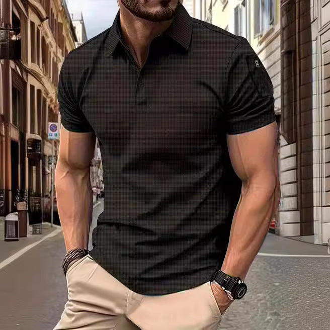 Herrer moderne kortærmet poloshirt med struktureret design Stilla