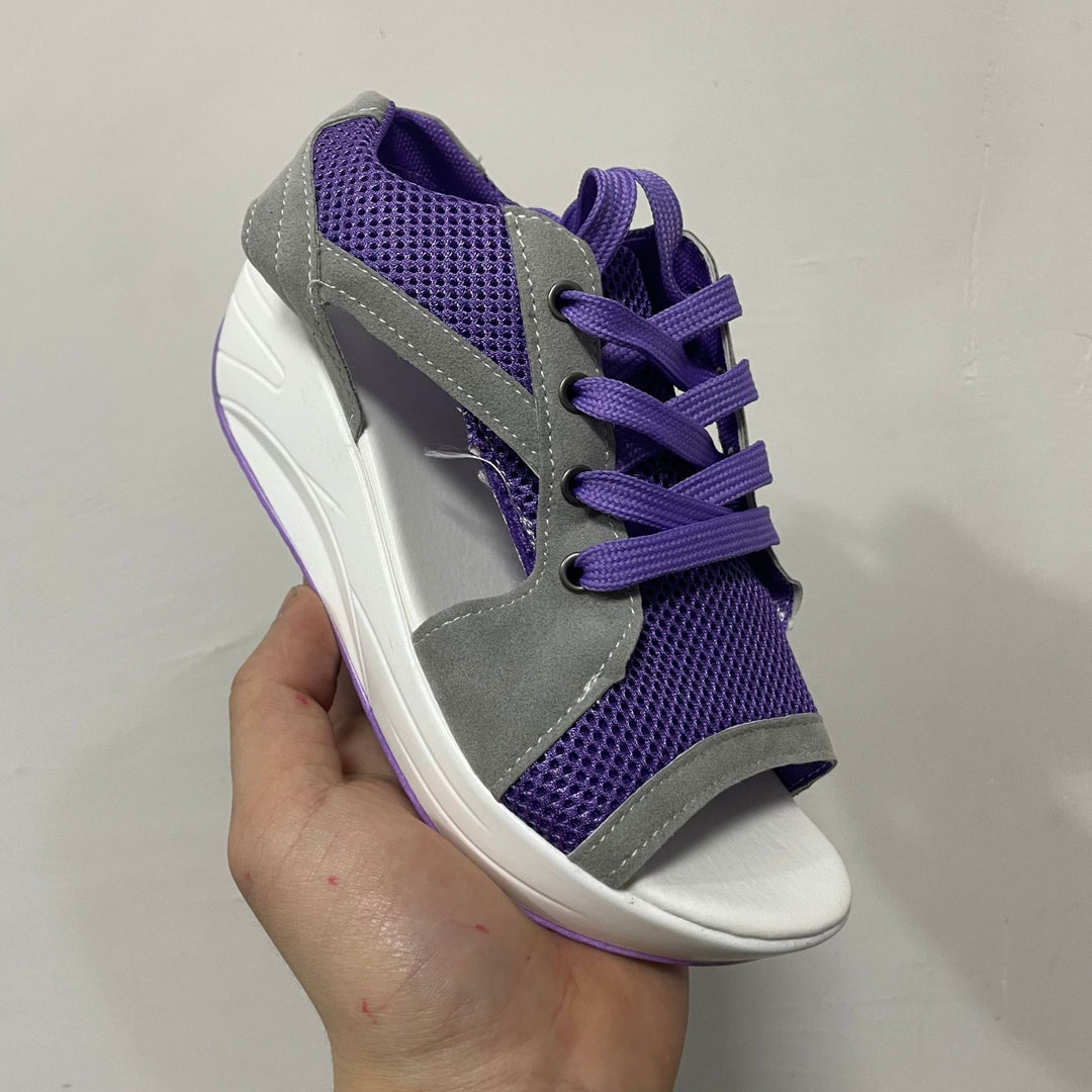 Dame Sporty Sandaler med åndbart mesh-overside og komfortabel plateau Stilla