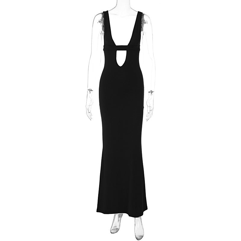 Dame Smart Maxikjole med dyb V-hals og smart cut-out Stilla