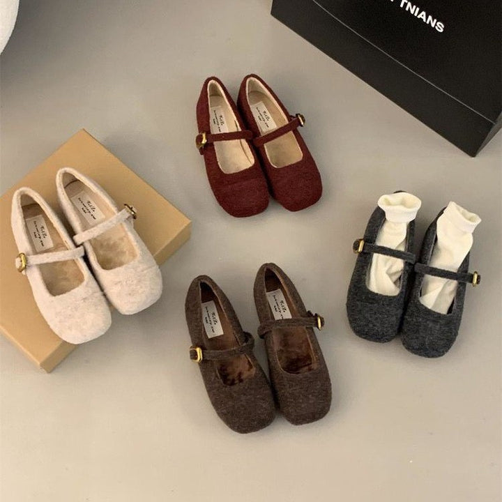 Femme Classic Mary Jane Ballerinas med blødt fleece-stof Stilla