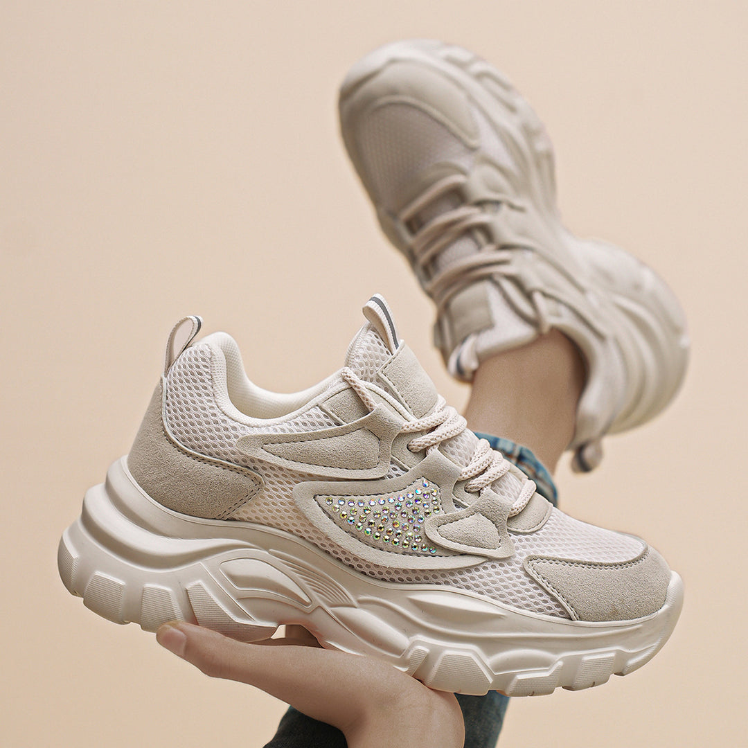 Dame Trendy Chunky Sneakers med glitrende accenter Stilla