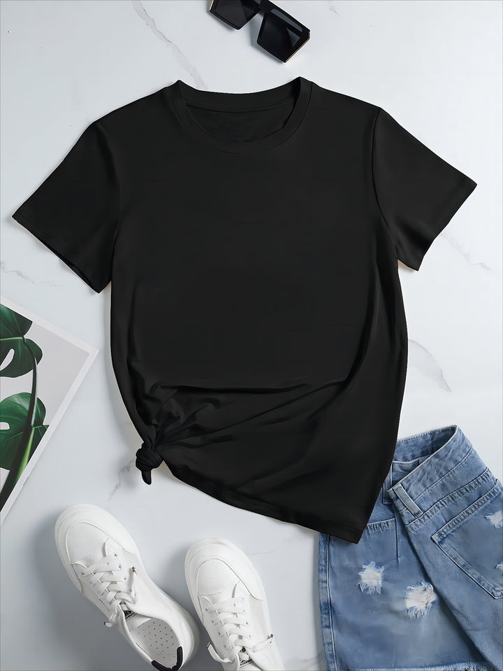 Dame oversized bomulds T-shirt med lige pasform og minimalistisk design Skovae