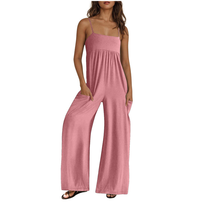 Dame elegant Jumpsuit med bred ben og praktiske lommer Stilla
