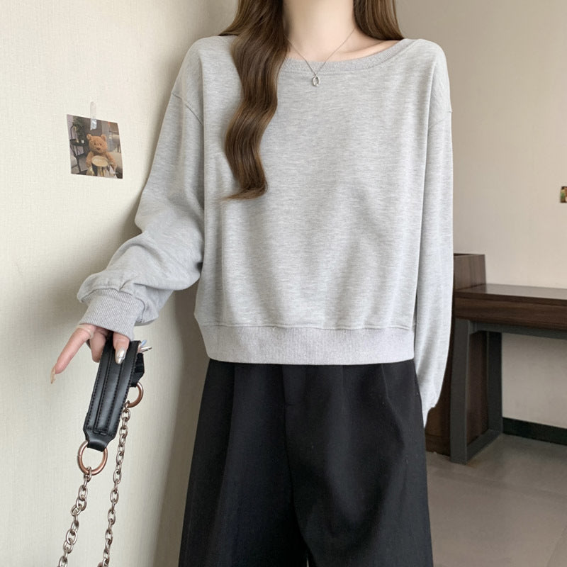 Dame Kortskåret Rundhals Sweatshirt Stilla