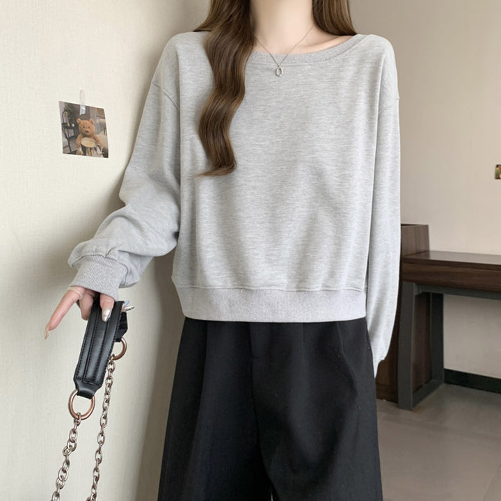 Dame Kortskåret Rundhals Sweatshirt Stilla