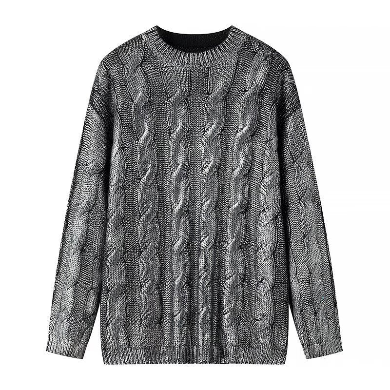 Dame Grovstrikket pullover med elegant strukturmønster Stilla
