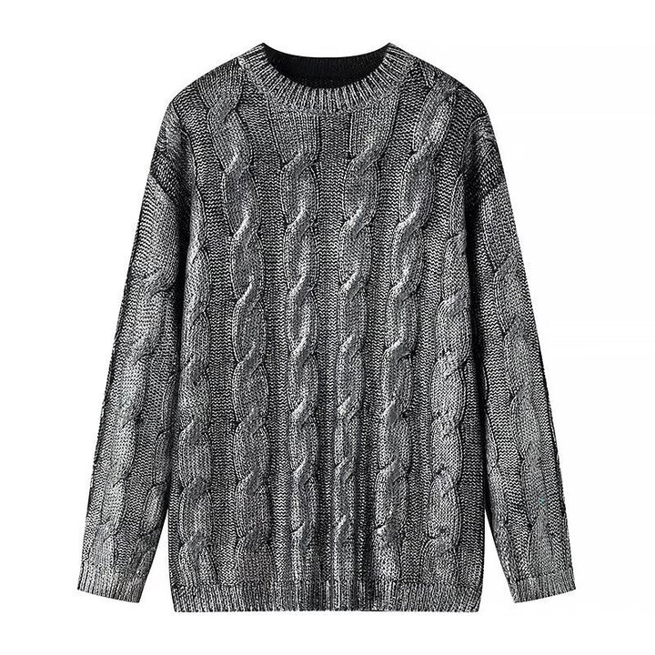 Dame Grovstrikket pullover med elegant strukturmønster Stilla