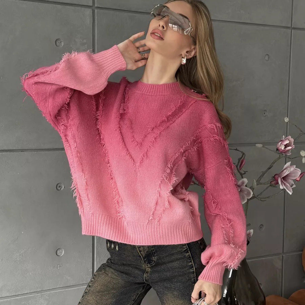 Femme Oversized Flosset Strikpullover Stilla