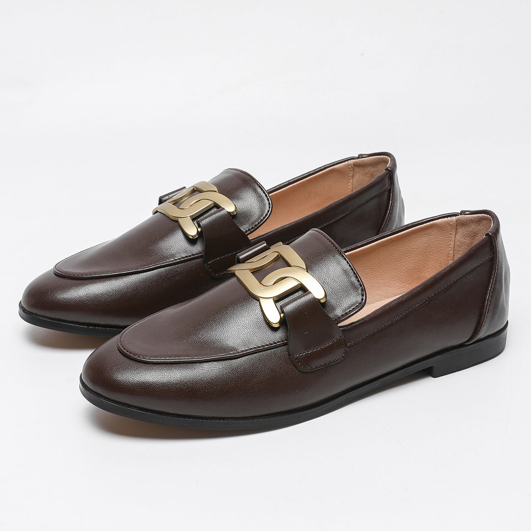 Dame Elegante Mokasiner med Guld accenter Stilla