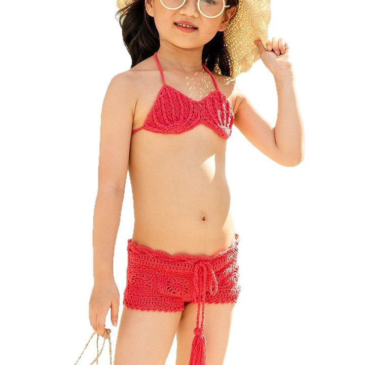 Dame Hæklet Bikini-Sæt med Frynse Detaljer Stilla