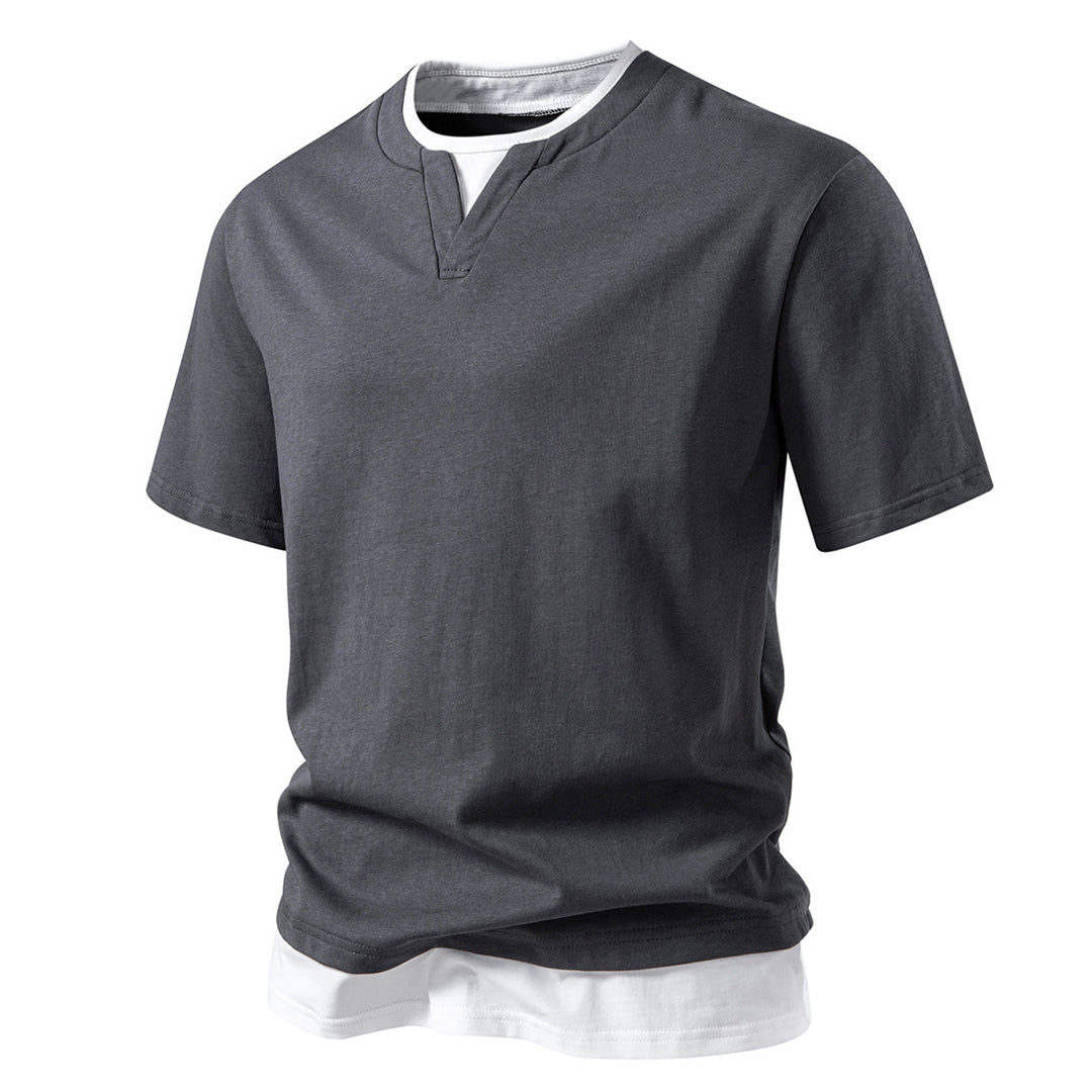 Herre stilfuld kortærmet Henley-shirt Stilla