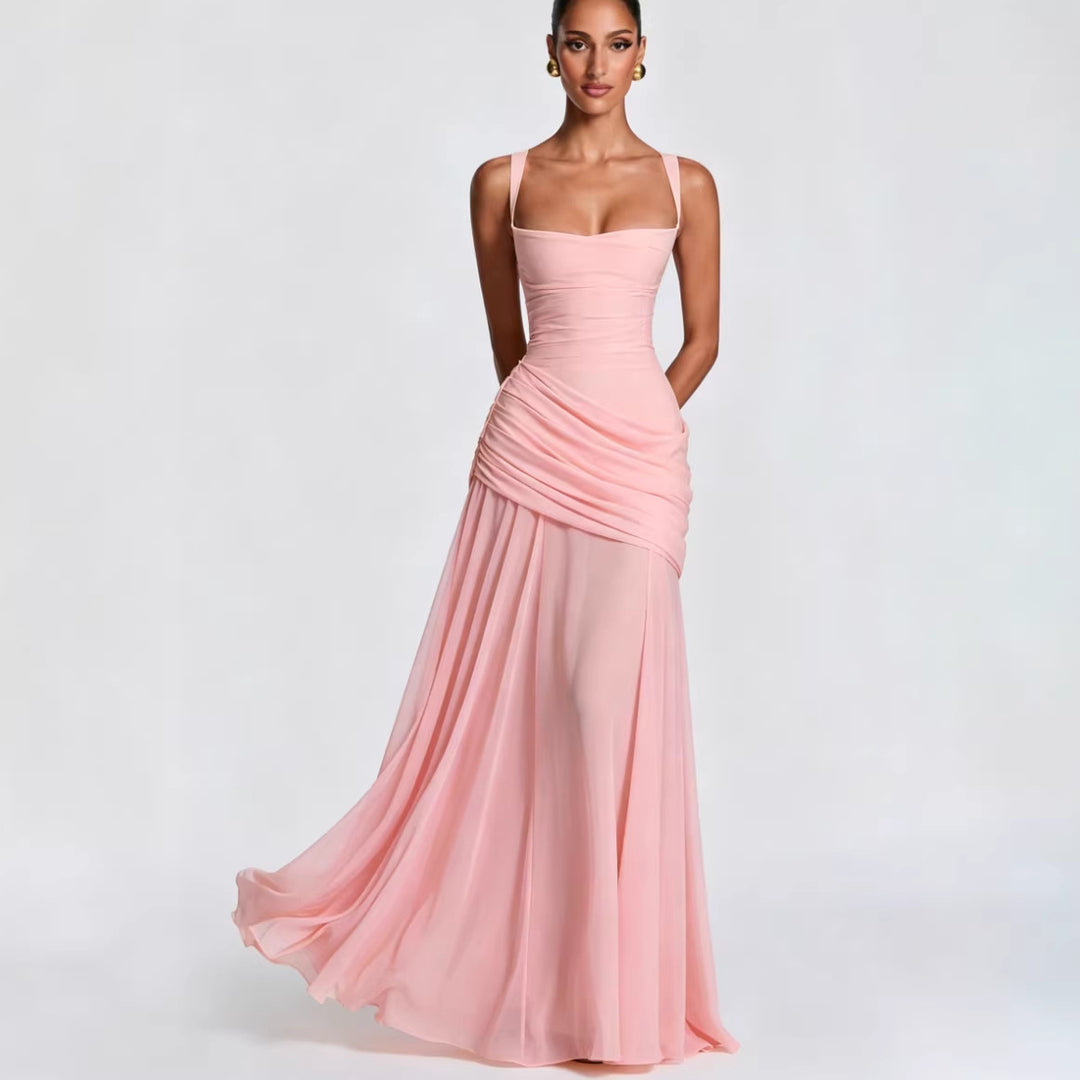 Damer Elegant Bryllups Kjole med Skræddersyede Volanger og Flydende Chiffon Nederdel Skovae