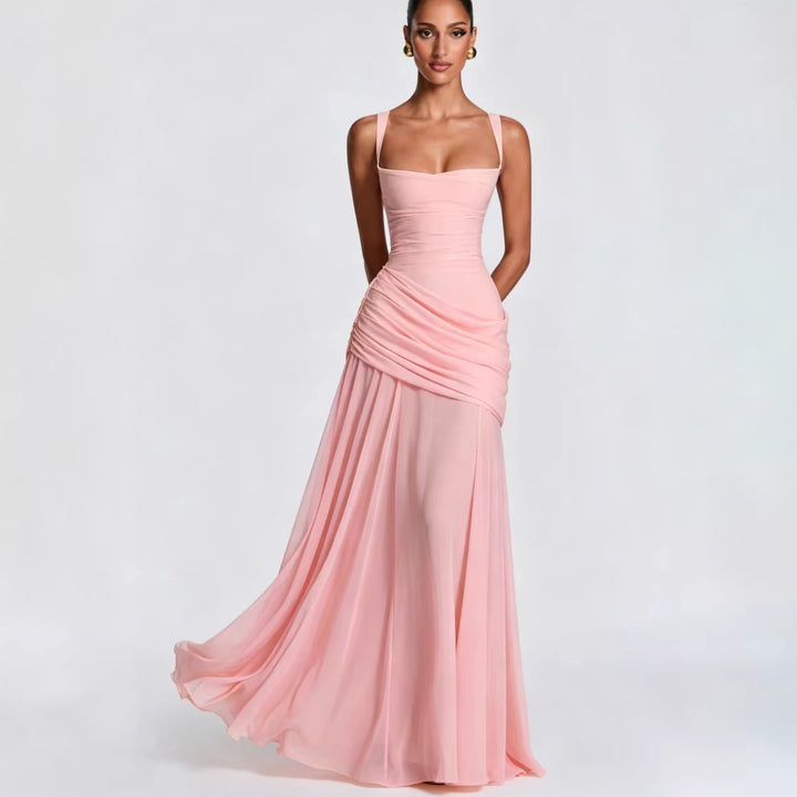 Damer Elegant Bryllups Kjole med Skræddersyede Volanger og Flydende Chiffon Nederdel Skovae