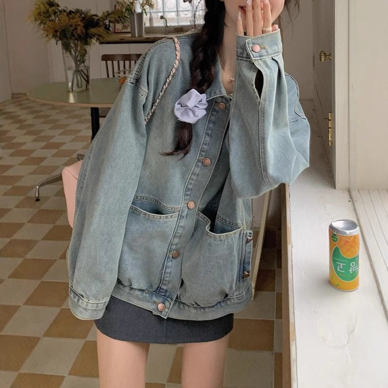 Kvinders afslappede oversized denimjakke Stilla