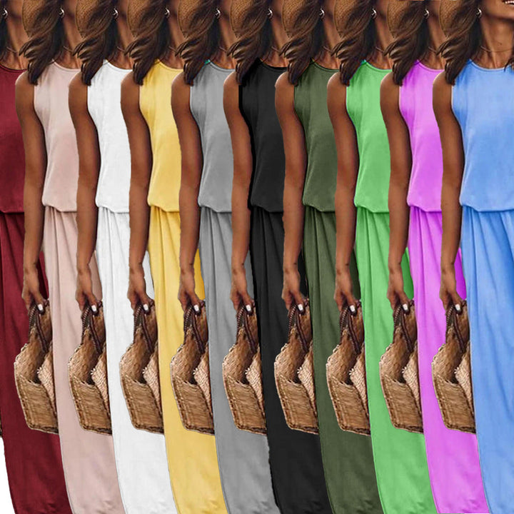 Stilla | Elegant Split Multi-Color Lang Nederdel Kjole
