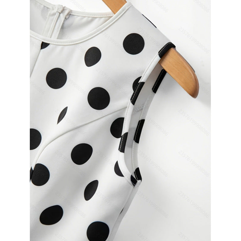 Dame Peplum-top med moderne prikker Skovae