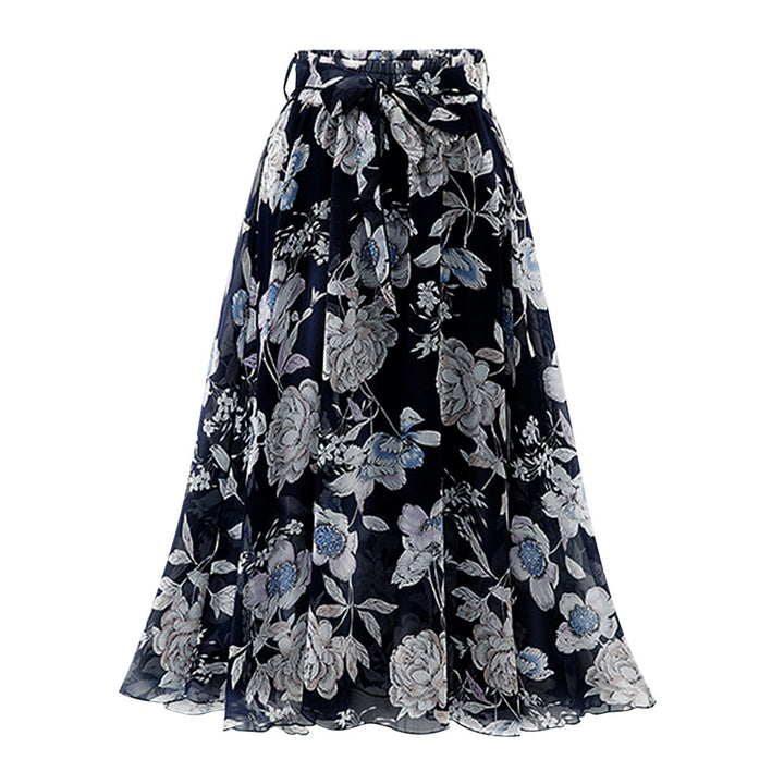 Dame Maxi-nederdel med geometrisk design og elastisk talje Stilla