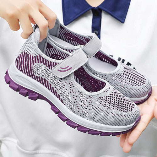 Dame Sports Slip-On Sneakers med justerbar rem og åndbar overmaterialestruktur Stilla
