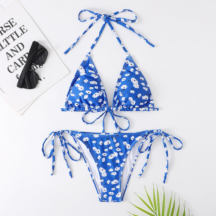 Femme Floral Print Bindebikini-Sæt Stilla