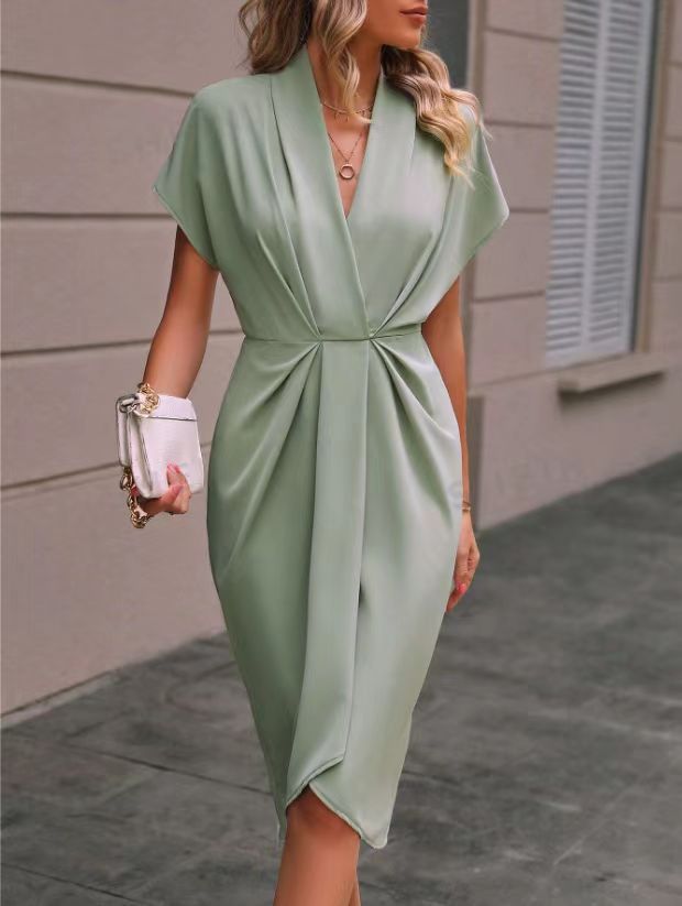 Dame Midikjole med elegant drapering Stilla