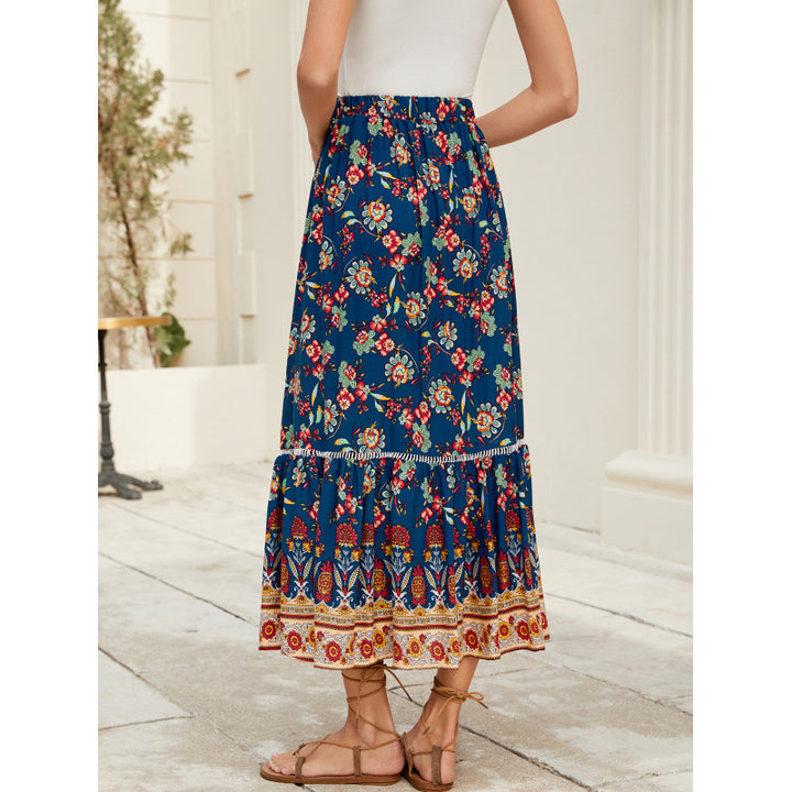 Femme gestufter Bohemian Maxi Nederdel Stilla