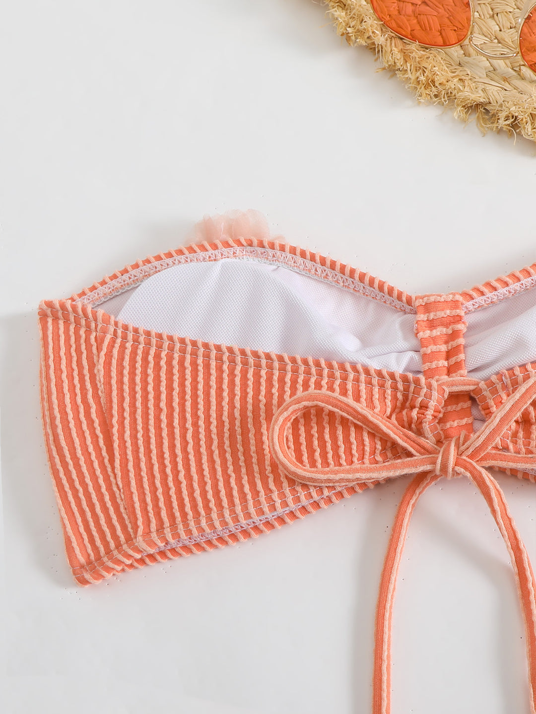 Dame stribet bandeau bikini sæt Stilla