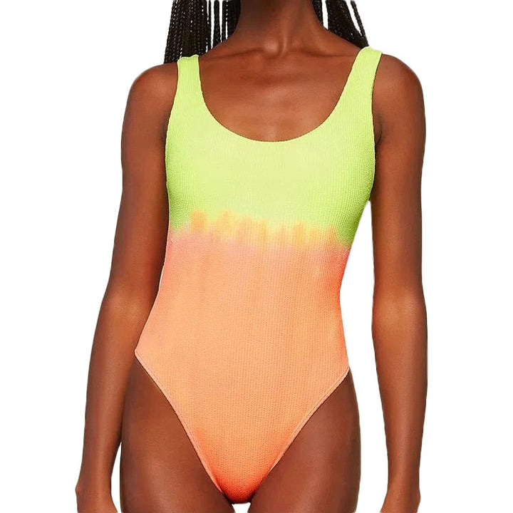 Dame Én-delts Badeoutfit med moderne rib-design og trendy farvegradient Stilla