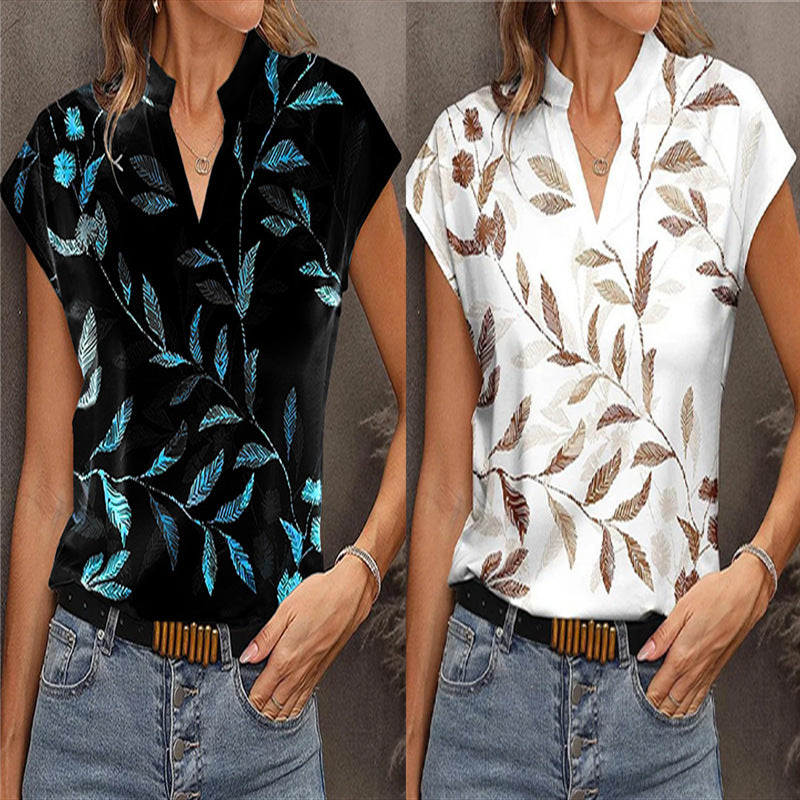 Dame elegant kortærmet bluse Stilla