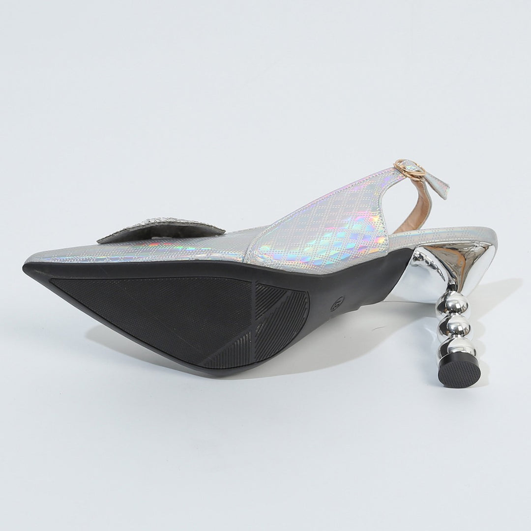 Dame trendy sandaler i holografisk design Stilla