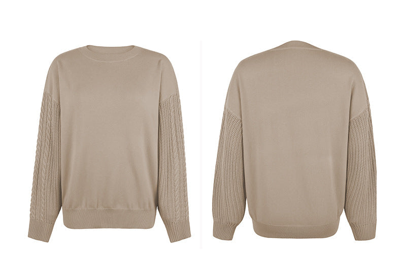 Stilla | Afslappet O Hals Langærmet Ensfarvet Løs Sweatshirt