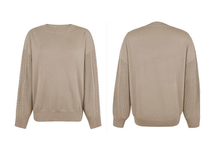 Stilla | Afslappet O Hals Langærmet Ensfarvet Løs Sweatshirt