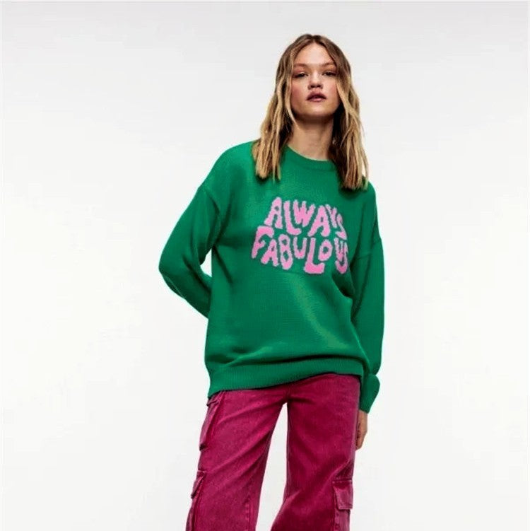 Dame Klassisk sweater med statement-design og løs pasform Stilla
