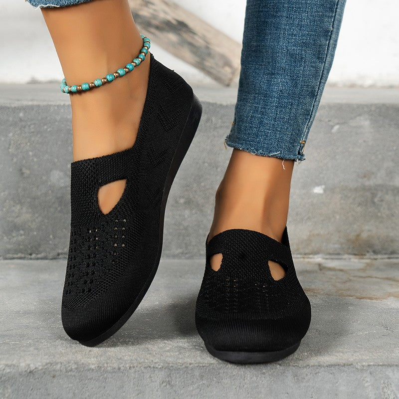 Dame åndbare Slip-On Strik-Sneakers Stilla
