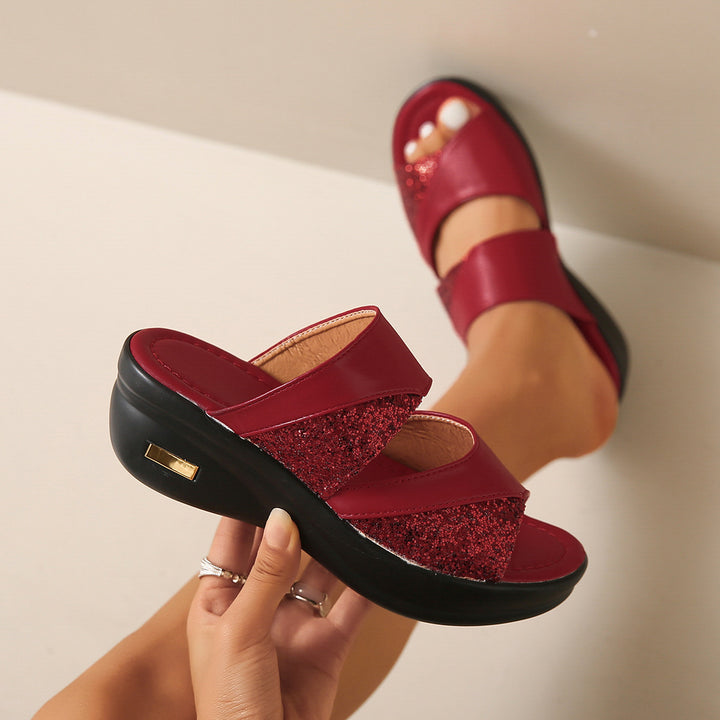 Dame Glamourøse Sandaler med glitrende accenter og skridsikker sål Stilla