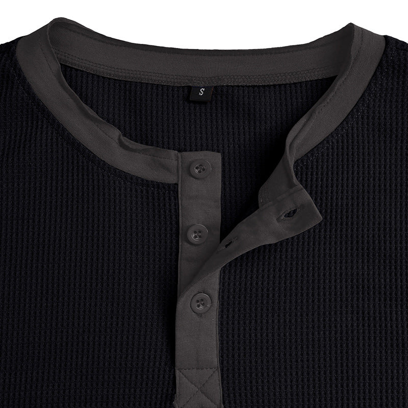 Herre kortærmet Henley-shirt med kontrasterende designelementer Stilla