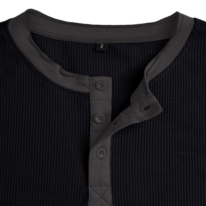 Herre kortærmet Henley-shirt med kontrasterende designelementer Stilla