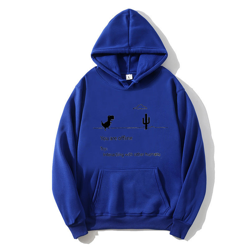 Dame hoodie med kreativt dinosaur- og interaktionsmotiv Skovae